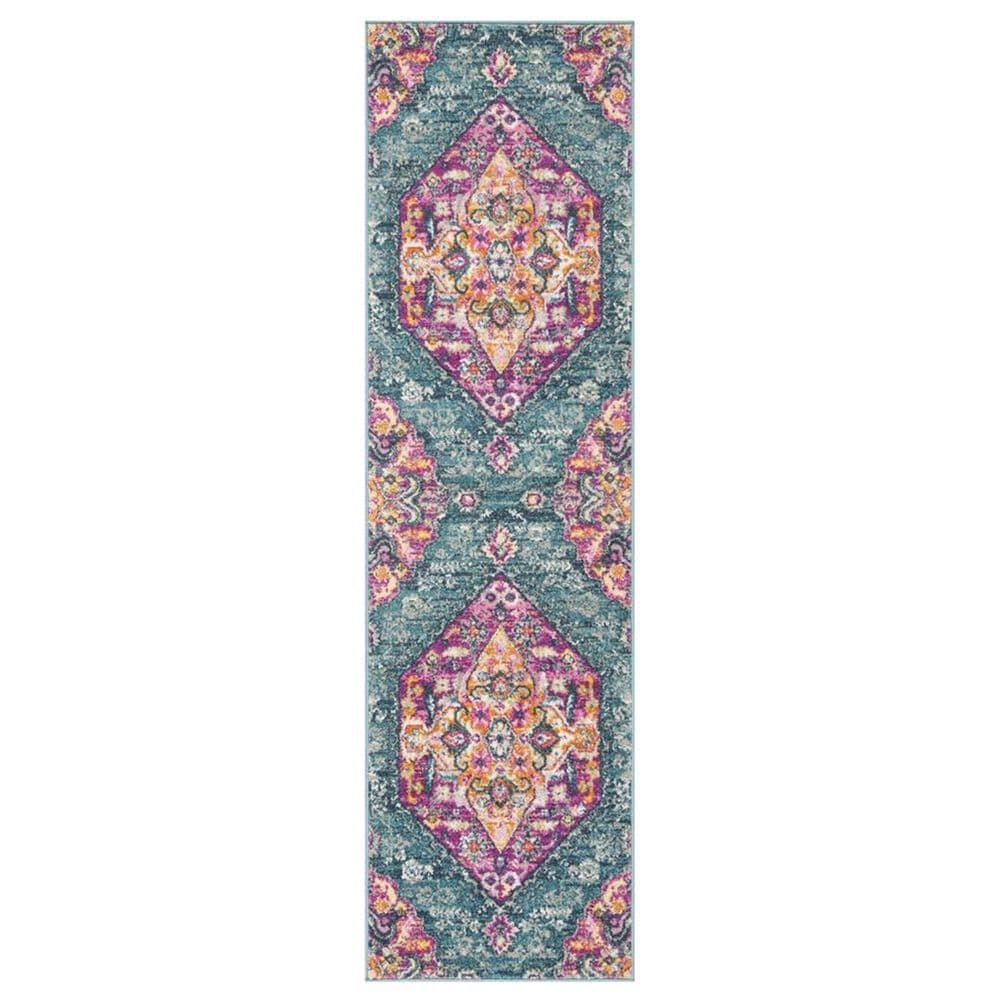 Safavieh Madison MAD119C 2"3" x 12" Blue and Fuchsia Runner, , large