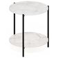 HOMLUX 2-Tier Side End Table in Marble White and Black, , large