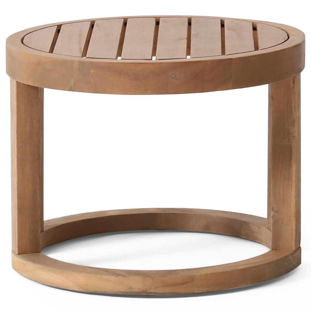 Hearth and Haven Round Patio Side Table in Brown, , large