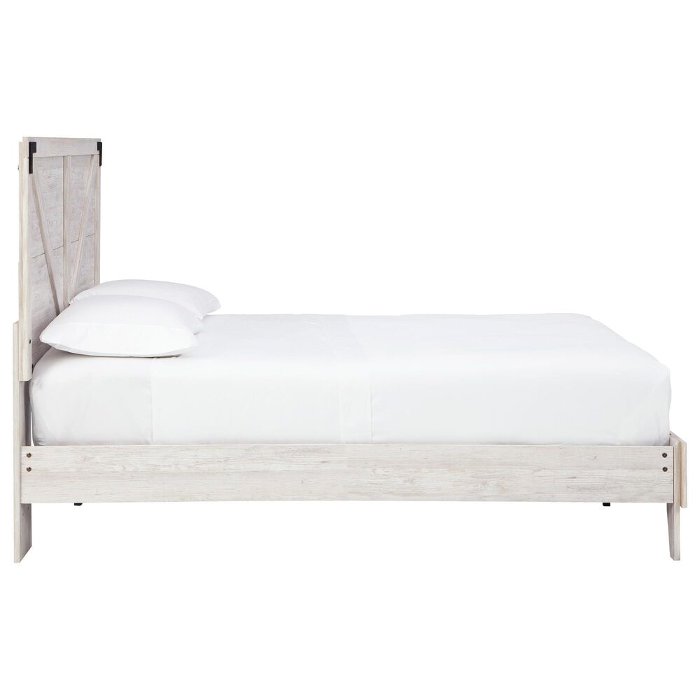 Ashley Shawburn Queen Panel Platform Bed in White/Dark Charcoal, , large