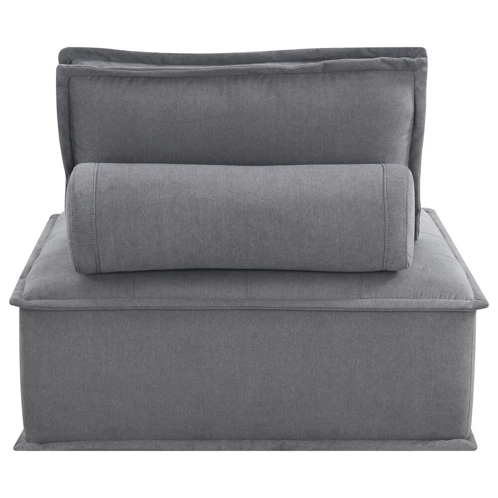 Elements International Paxton 4-Piece Armless Modular Sectional in Charcoal, , large