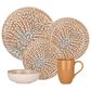 Oxford Contempo Caribbean Stoneware 20-Piece Dinnerware Set in Beige, Terracota and Blue, , large