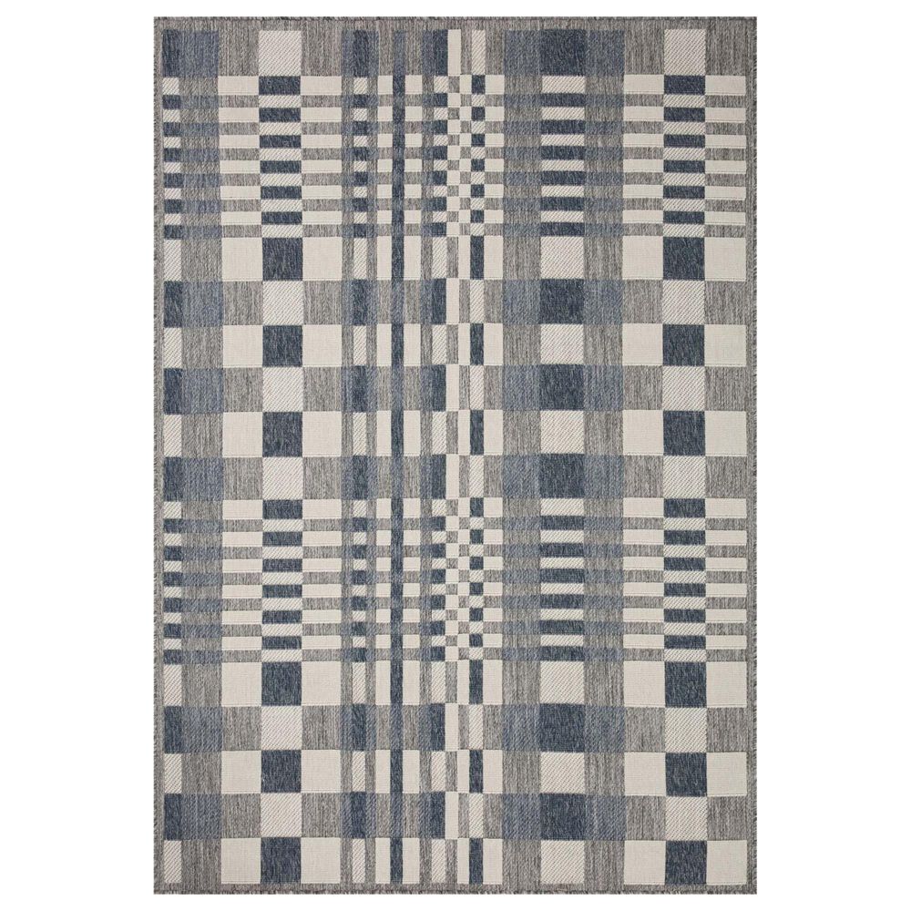 Loloi II Rainier 3"11" x 5"11" Ivory and Denim Indoor/Outdoor Area Performance Rug, , large