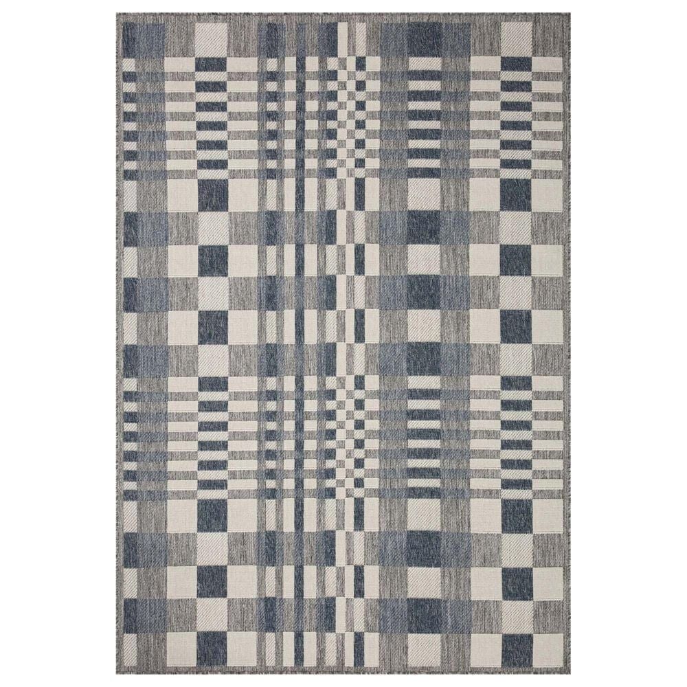 Loloi II Rainier 3"11" x 5"11" Ivory and Denim Indoor/Outdoor Area Performance Rug, , large