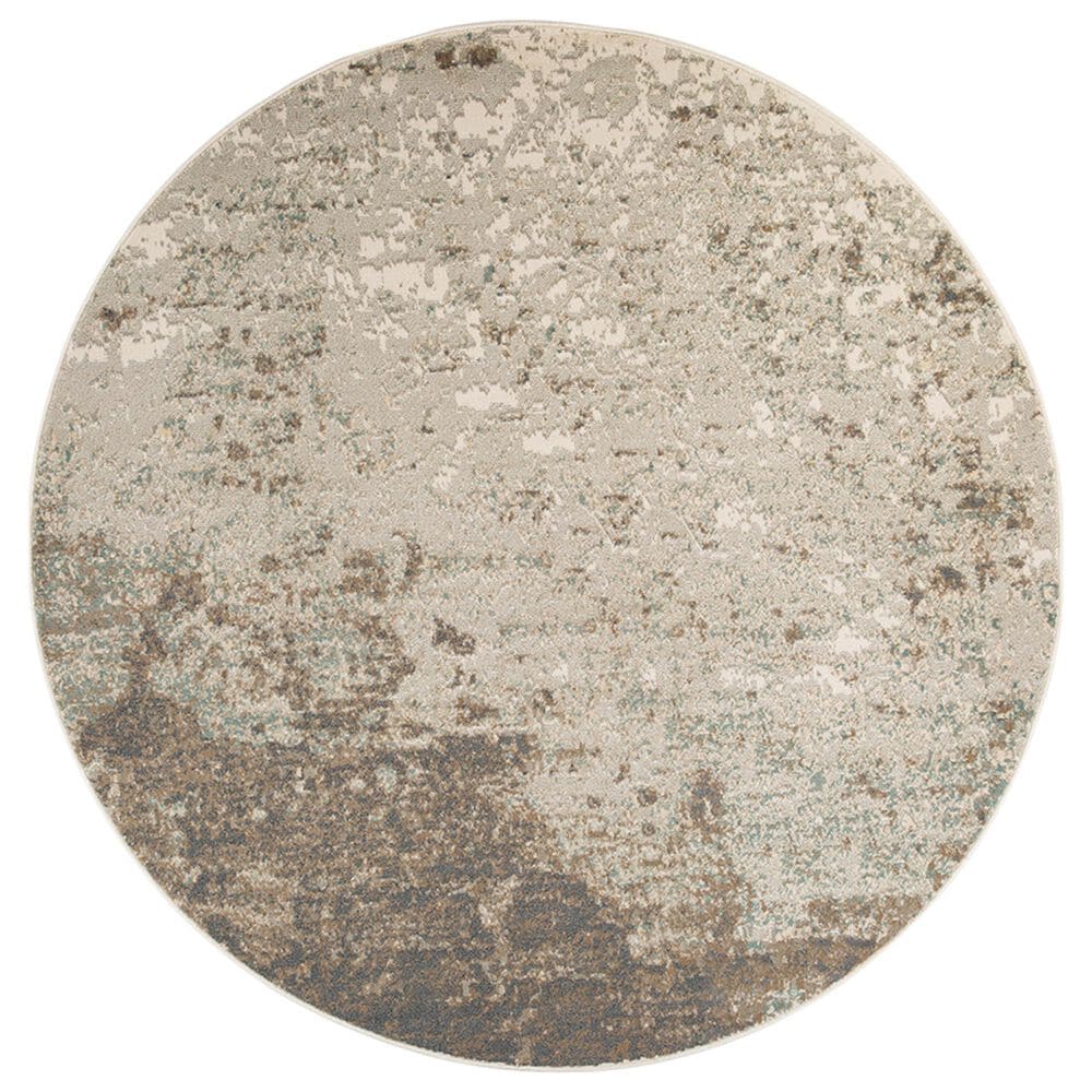 Amer Rugs Alpine 7"10" Round Gray Area Rug, , large