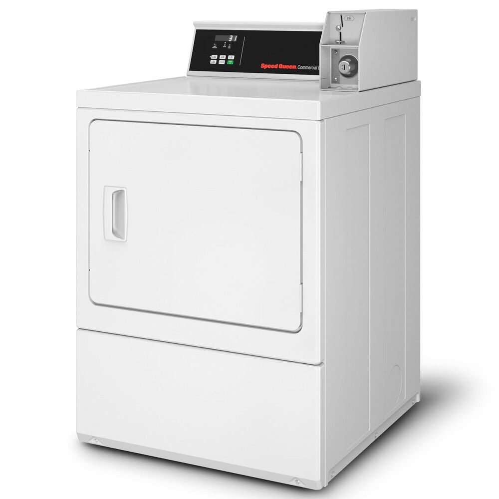 Speed Queen 7.0 Cu. Ft. Front Load Commercial Coin Drop Electric Dryer in White, , large