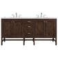 James Martin Vanities Addison 72" Double Bathroom Vanity in Mid Century Acacia with 3 cm Ethereal Noctis Quartz Top and Rectangular Sinks, , large