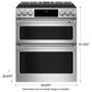 Cafe 30" Slide-In Front Convection Double Oven Range in Stainless Steel, , large