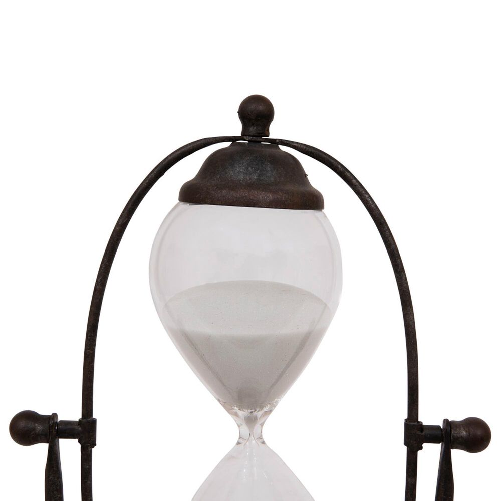 Creative Coop Decorative Metal Hourglass with White Sand in Rust, , large