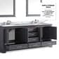 Lexora Home Dukes 80" Double Bathroom Vanity in Dark grey with 2 cm White Carrara Marble Top and Rectangular Sinks, , large