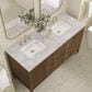 James Martin Vanities Myrrin 60" Double Vanity in Mid Century Walnut with 3 cm Victorian Silver Quartz Top, , large
