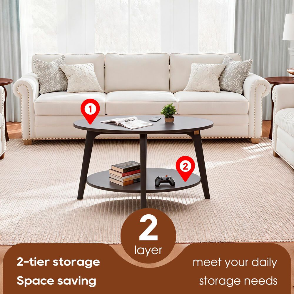 FDW 31.5" Round Coffee Table in Grey, , large