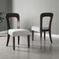 Hearth and Haven Upholstered Side Chair with Gray Cushion in Dark Brown (Set of 2), , large