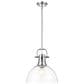 Golden Lighting Duncan 1-Light Pendant with Rod and Clear Shade in Chrome, , large
