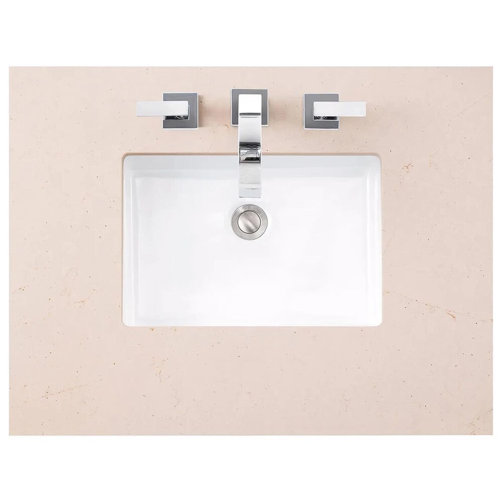 James Martin Vanities Athens 36&quot; Single Bathroom Vanity in Glossy White with 3 cm Carrara White Marble Top and Rectangular Sink, , large