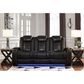 Signature Design by Ashley Party Time Power Reclining Sofa with Power Headrest in Midnight, , large