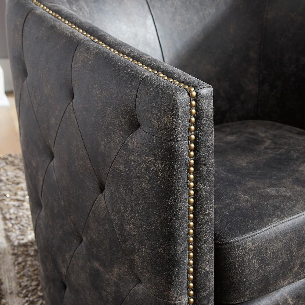 Ashley Brentlow Swivel Chair in Distressed Black, , large