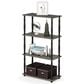 HOMLUX Turn-N-Tube 4-Tier Corner Open Storage Bookshelf in French Oak and Black, , large
