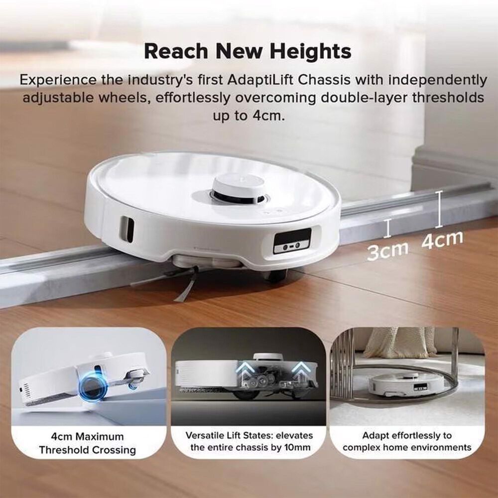 Roborock Qrevo Curv Robot Vacuum and Mop with Multifunctional Dock, 18,500Pa Suction, and Zero-Tangling Main Brush in White, , large