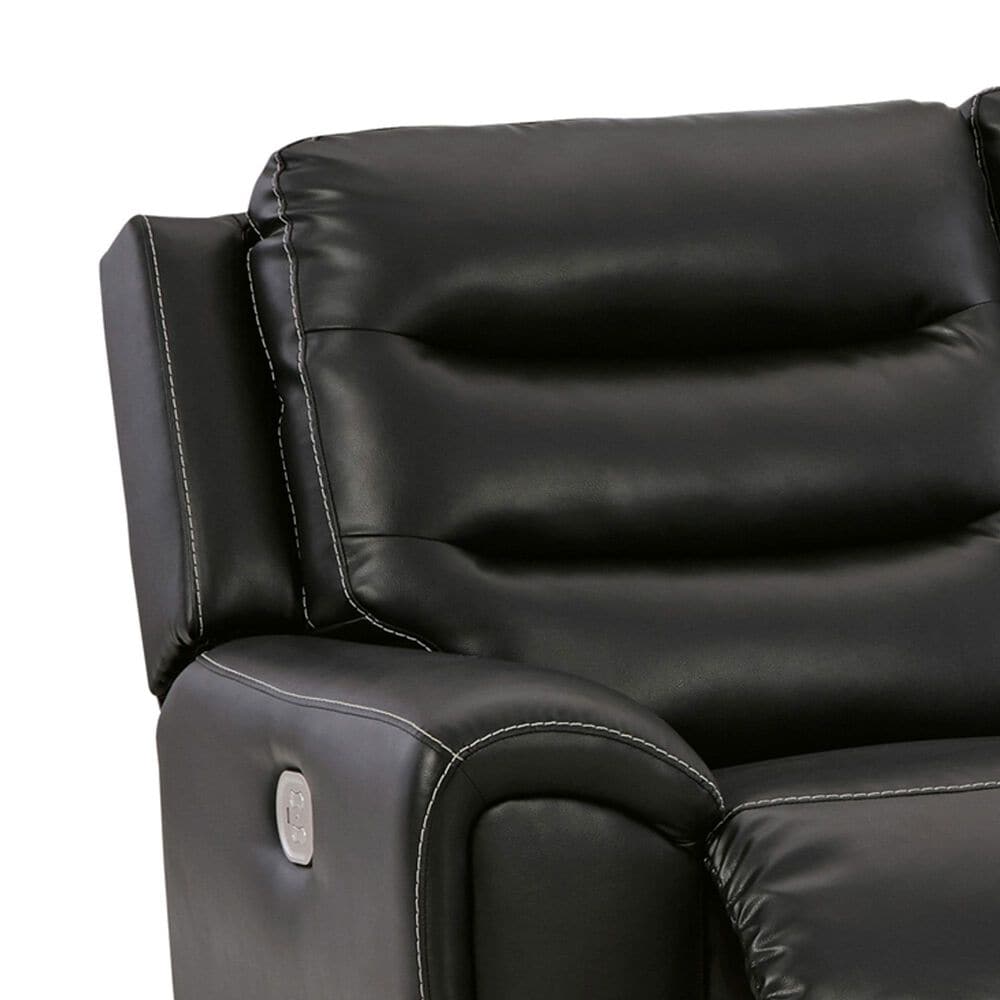 Ashley Warlin Power Reclining Sofa in Black, , large