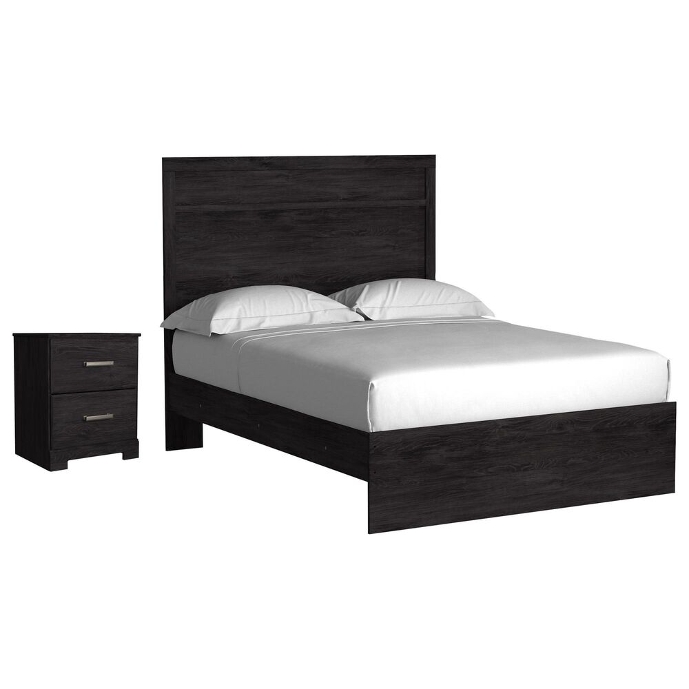 Ashley Belachime Full Panel Bed with Nightstand in Dark Charcoal, , large