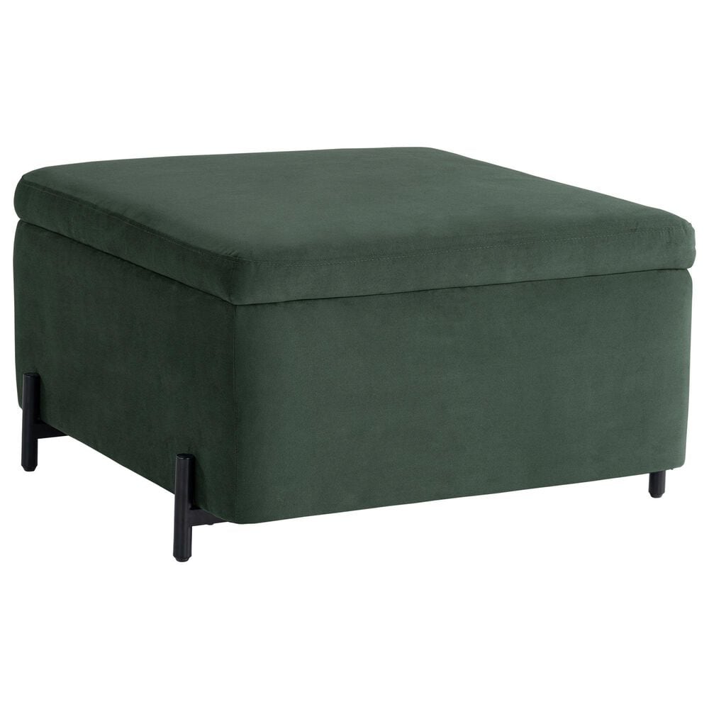 Lifestyle Solutions Kona Large Storage Ottoman in Green, , large