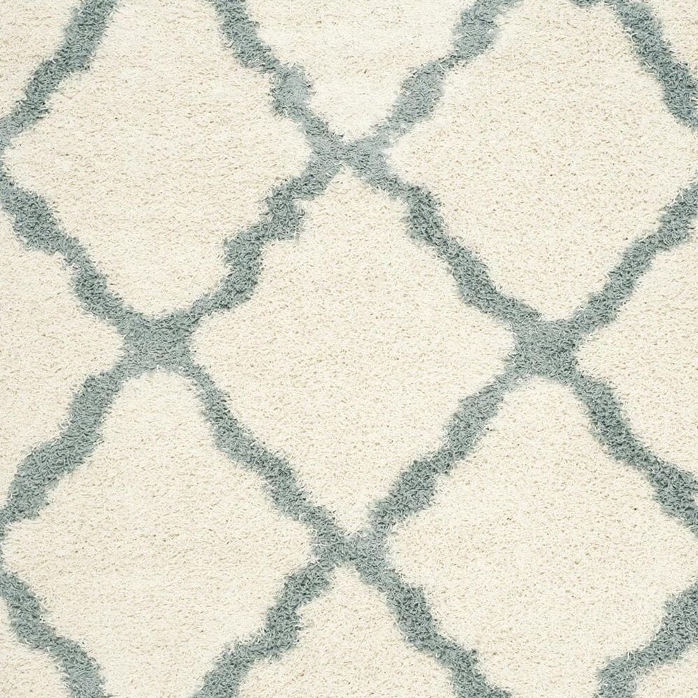 Safavieh Dallas Shag SGD257J-26 2&#39;3&quot; x 6&#39; Ivory/Light Blue Runner, , large