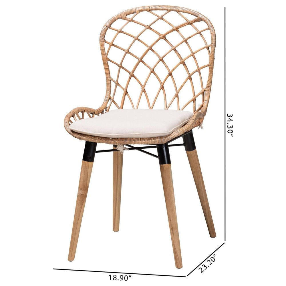 Baxton Studio Sabelle Side Chair in Natural Brown and Greywashed (Set of 2), , large