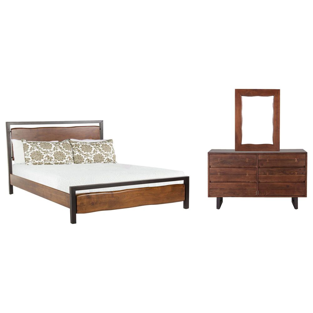 Home Trends & Design Aspen 3-Piece Queen Bedroom Set in Walnut Brown and Antique Zinc, , large
