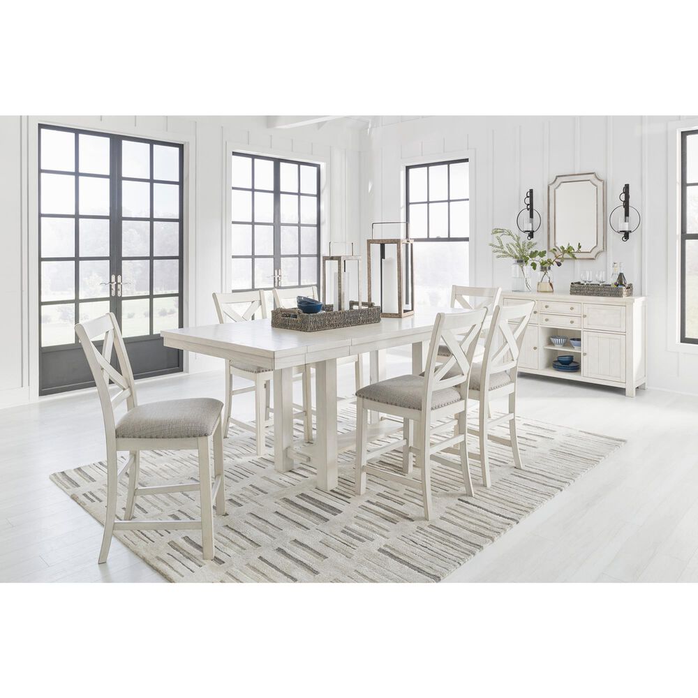 Ashley Robbinsdale Counter Height Dining Table with 2 Leaves in Antique White, , large