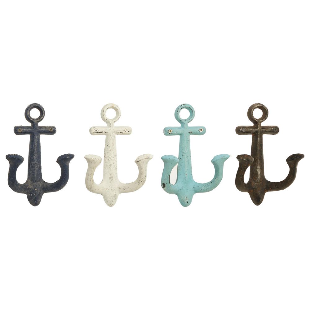 Maple and Jade 9" Anchor Wall Hooks in Multicolor - Set of 4, , large