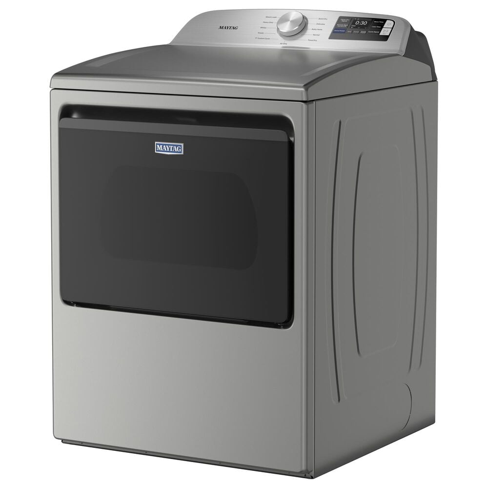 Maytag 7.4 Cu. Ft. Smart Front Load Electric Dryer with Extra Power in Classic Silver, , large