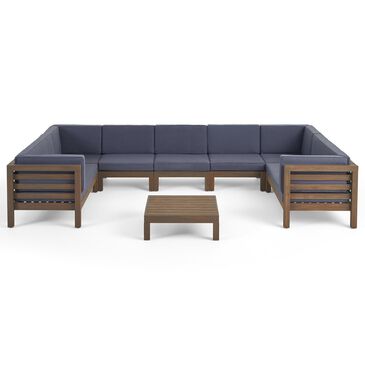 Noble House Oana 8-Piece Patio Sectional Set with Dark Gray Cushion in Gray, , large