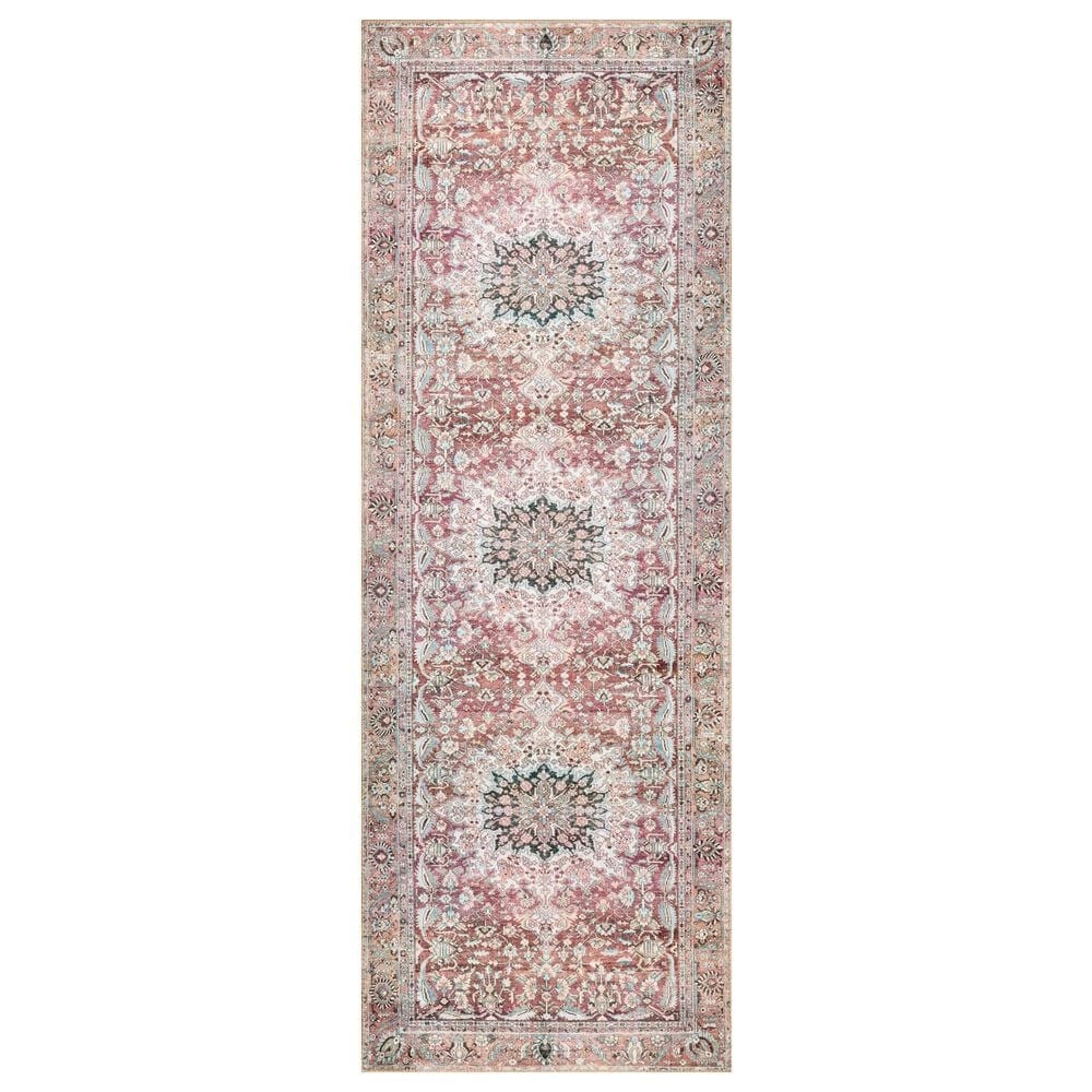 Loloi II Wynter WYN-05 2"6" x 12" Tomato/Teal Runner, , large