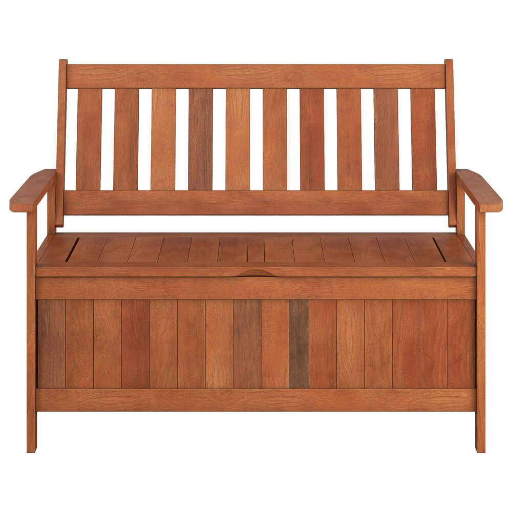 CorLiving Miramar Patio Storage Bench in Brown, , large