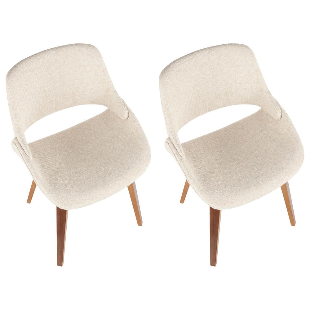 Lumisource Fabrizzi Dining Chair in Cream/Walnut &#40;Set of 2&#41;, , large