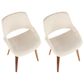 Lumisource Fabrizzi Dining Chair in Cream/Walnut (Set of 2), , large