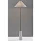 Adesso Waylon Floor Lamp in White and Antique Brass, , large