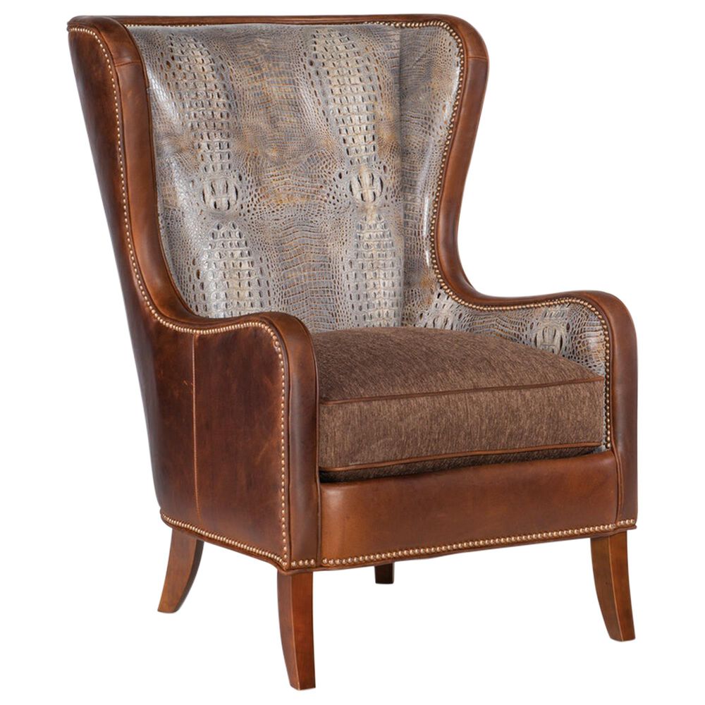 Bradington-Young Aurora Stationary Chair in Brown Leather, , large