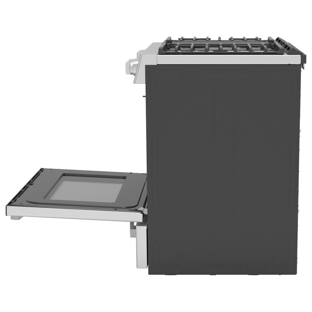 GE Profile 30" Dual Fuel SlideIn FrontControl Range in Fingerprint