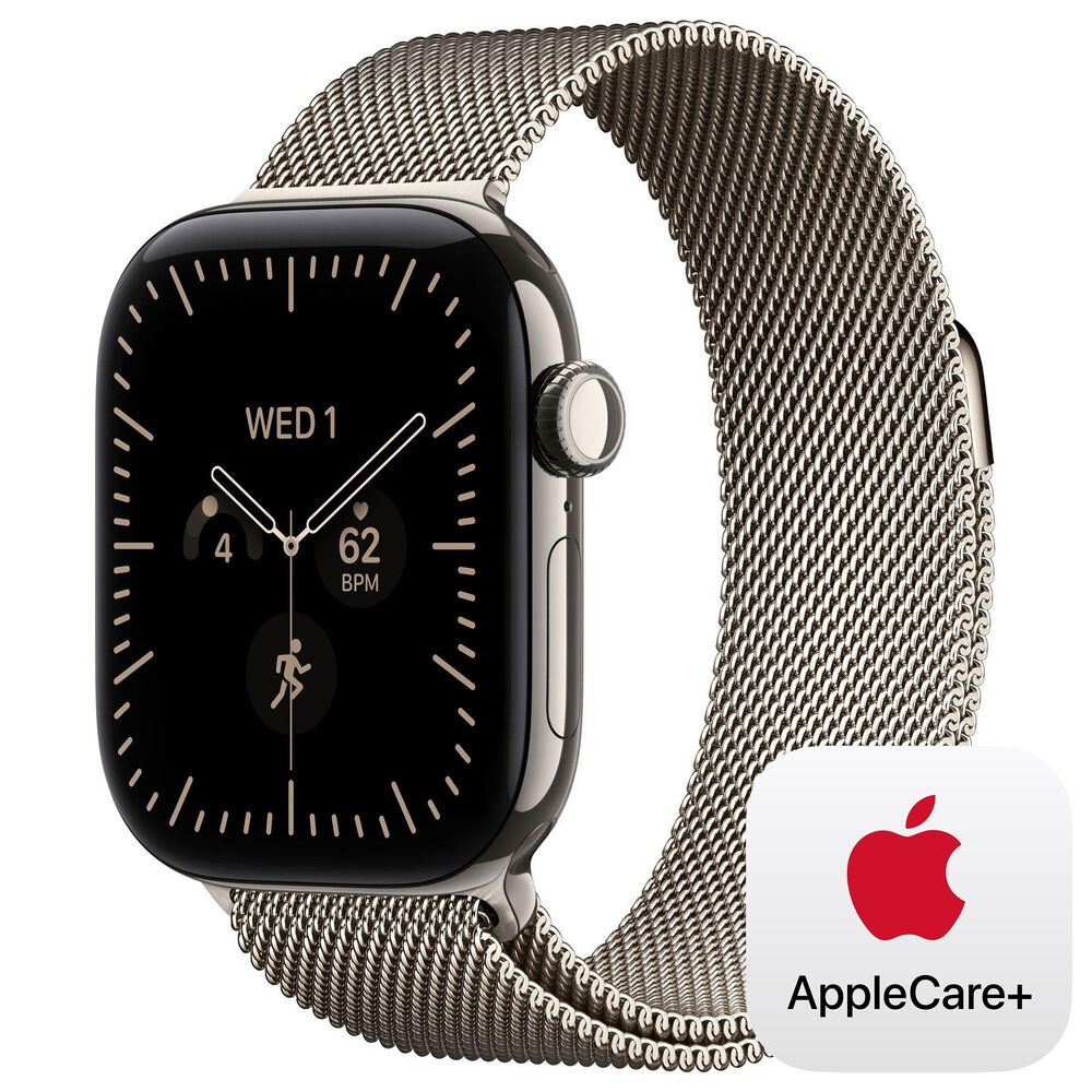 Apple Watch Series 12 (GPS + Cellular) 42mm Natural Titanium Case with Natural Milanese Loop and 2-Year AppleCare+, , large