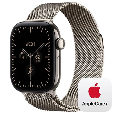 Apple Watch Series 12 (GPS + Cellular) 42mm Natural Titanium Case with Natural Milanese Loop and 2-Year AppleCare+, , large