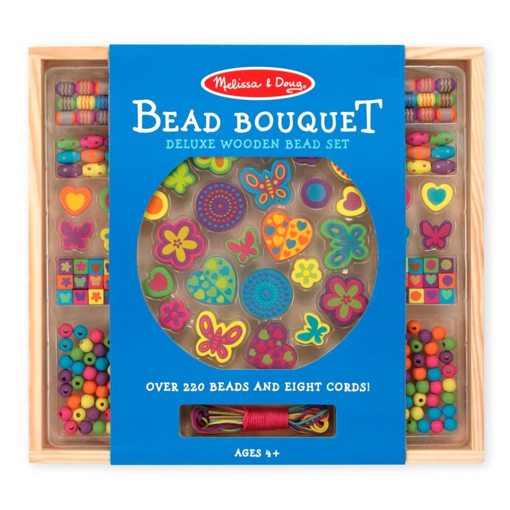 Melissa & Doug Bead Bouquet Deluxe Wooden Bead Set, , large