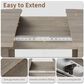 GARVEE 47" Dining Table with Leaf Storage in Gray - Table Only, , large