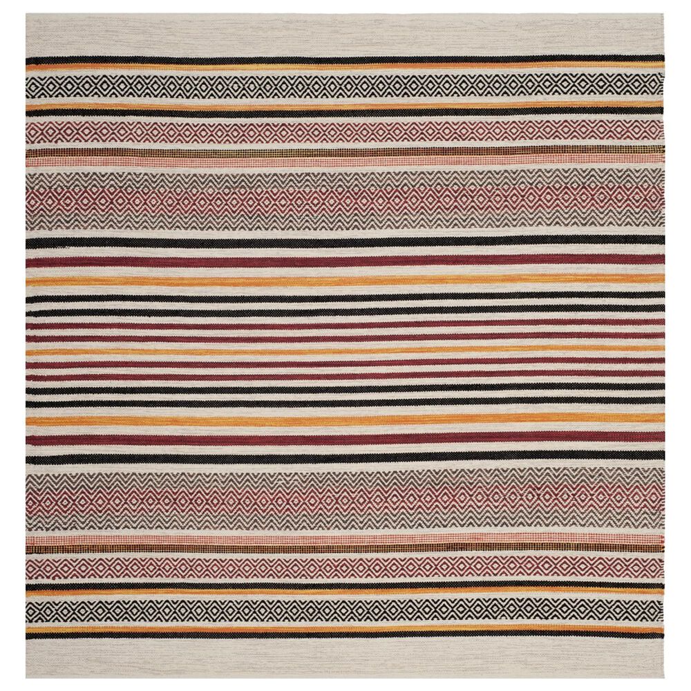 Safavieh Montauk 6" Square Red and Multicolor Area Rug, , large