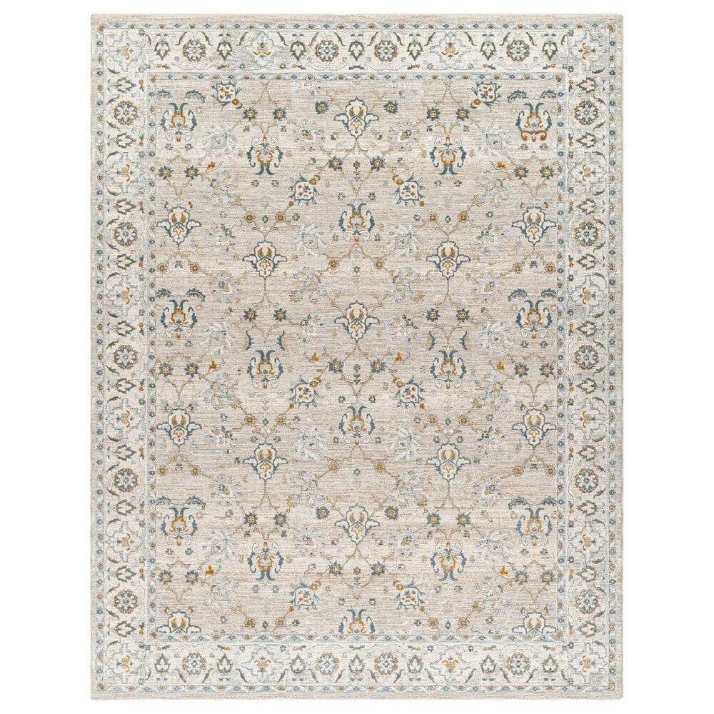 Surya Dresden Taupe, Off-White, Dusty Sage, Light Gray, Deep Teal, Olive and Mustard 5" x 7"5" Area Rug, , large