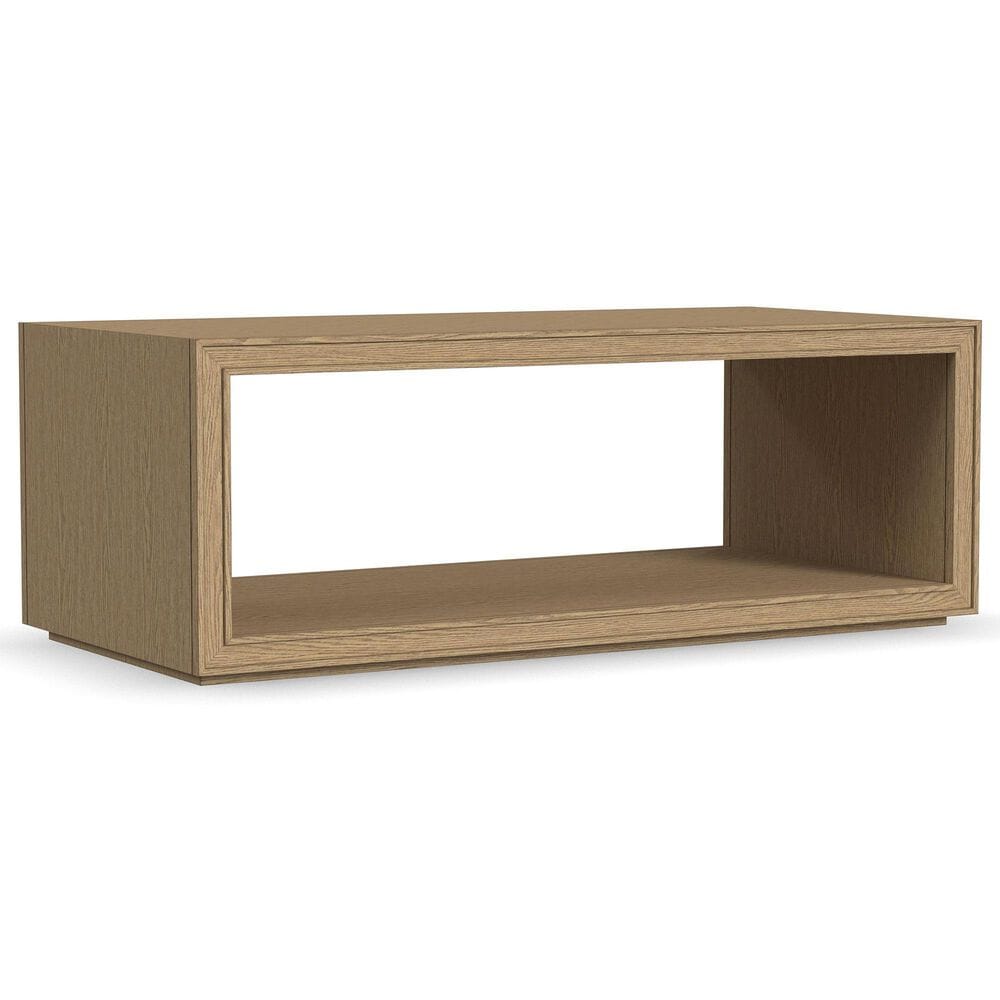 Flexsteel Waterfall Rectangular Coffee Table with Casters in Light Oak, , large