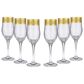 Gifts Plus Greek Key Champagne Flute Glasses in Clear and Gold (Set of 6), , large