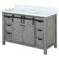 Lexora Home Marsyas 48" Single Bathroom Vanity in Ash Grey with 2 cm White Cultured Marble Top and Rectangular Sink, , large