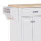 HOMLUX Kitchen Island Cart with Storage Cabinet in White, , large
